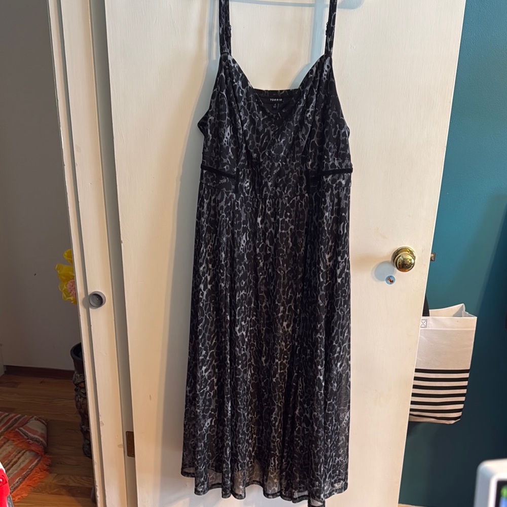 Torrid Black Leopard Print Dress